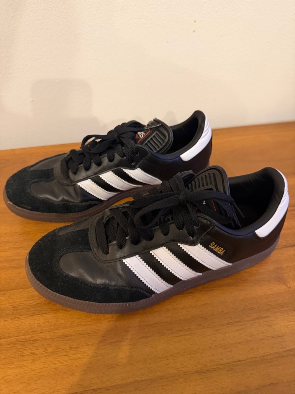 ADIDAS OG Samba Black with White Striped Sneakers Men’s Size 7/Womens Size 8.5